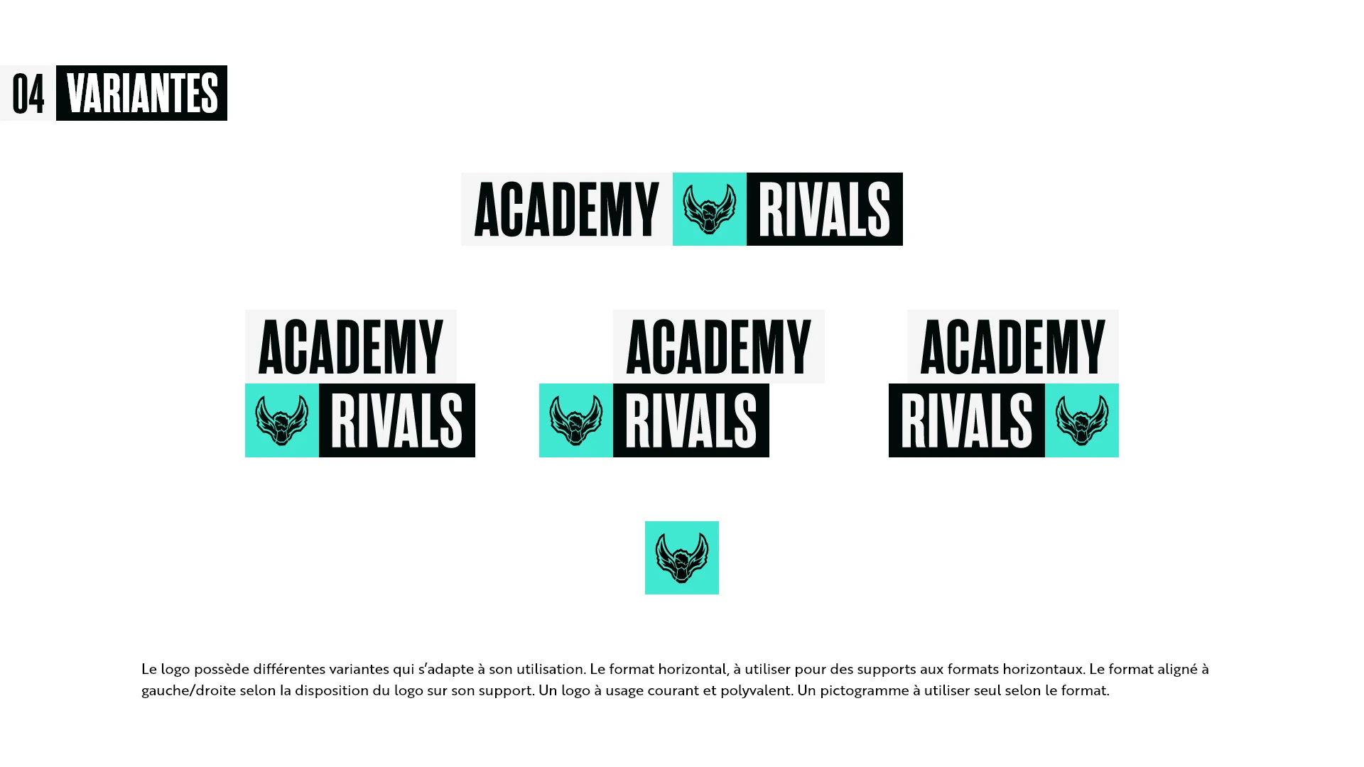 Academy Rivals CG, Variantes horizontales et verticales du logo Academy Rivals